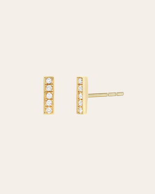 Diamond Bar Stud Earrings