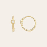 Diamond Bezel Hoop Earrings Hoops & Huggies Zoe Lev Jewelry