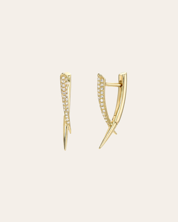 Diamond Claw Earrings - Zoe Lev Jewelry