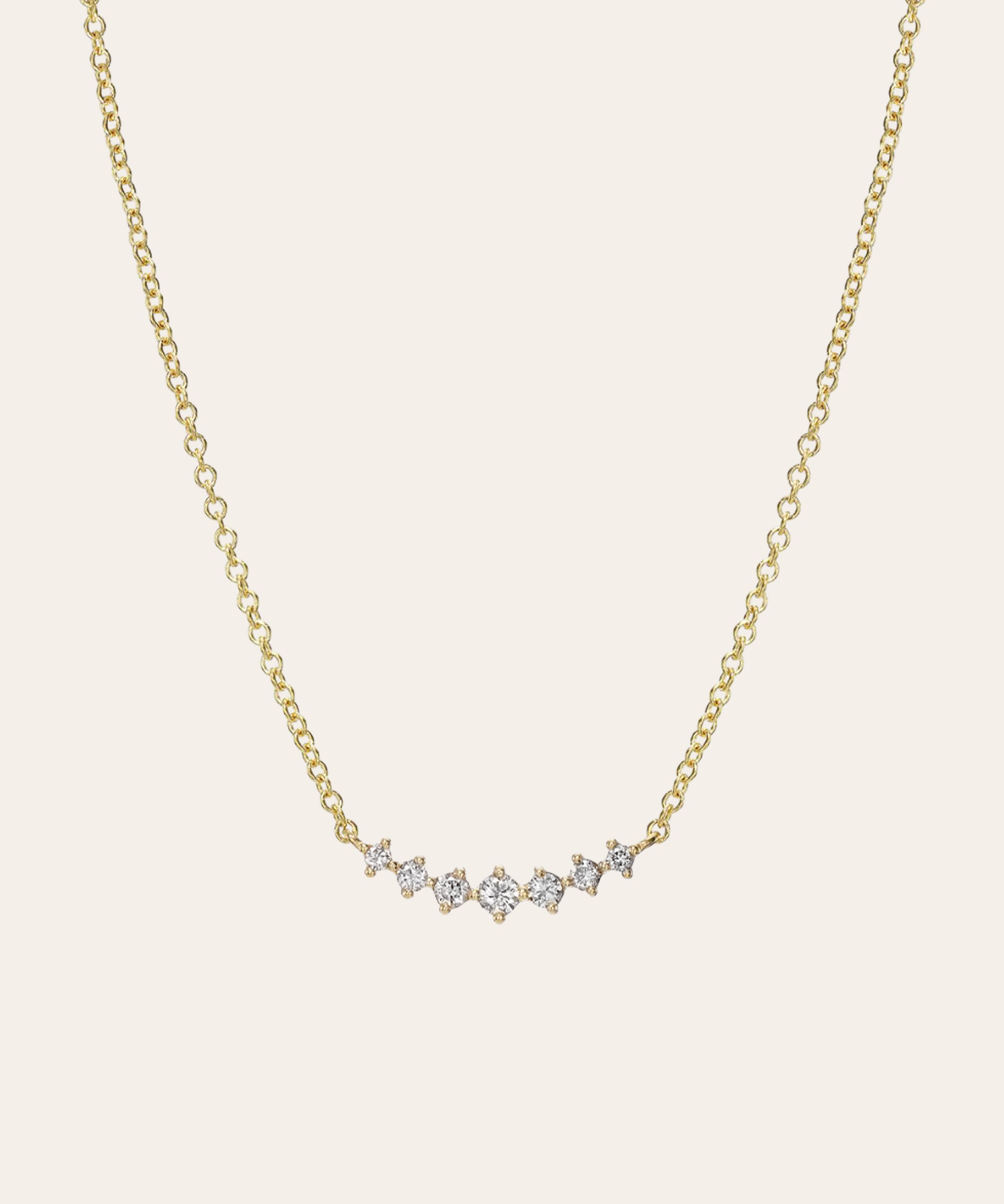 Diamond Cluster Necklace SAMPLE SALE Zoe Lev Jewelry