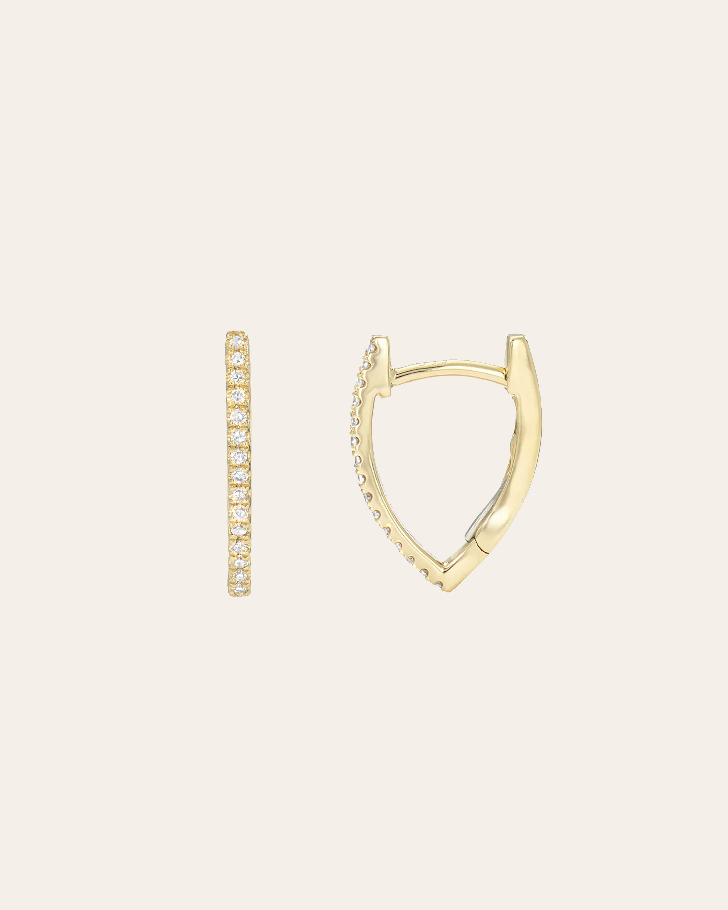 Diamond Curve Huggie Earrings Hoops & Huggies Zoe Lev Jewelry
