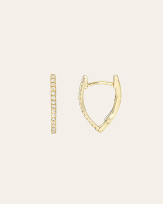 Diamond Curve Huggie Earrings