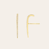 Diamond Curved Bar Stud Earrings Zoe Lev Jewelry