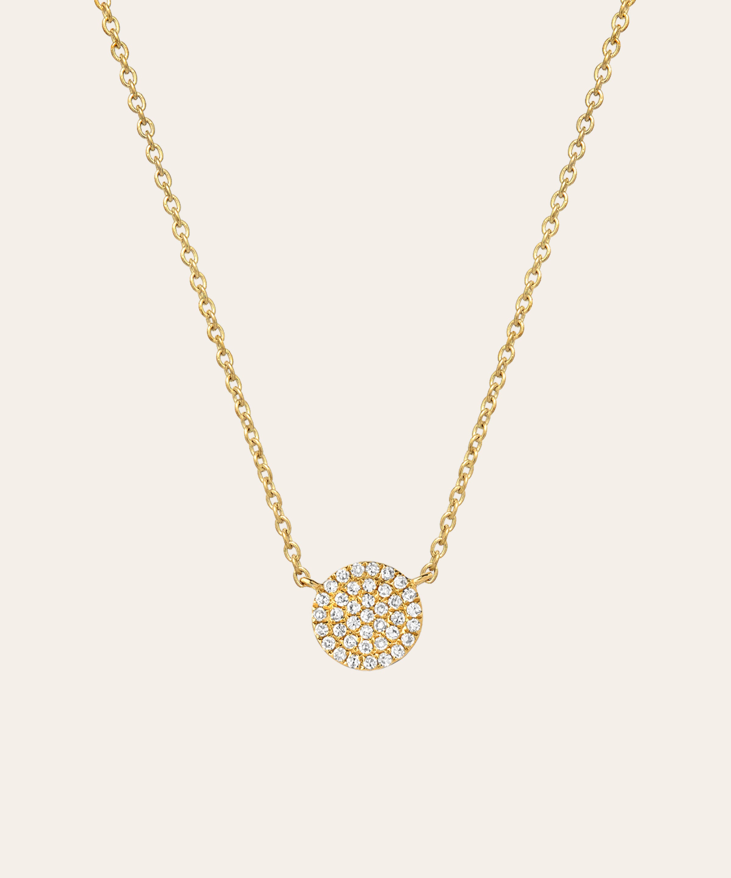 Diamond Disc Necklace Zoe Lev Jewelry