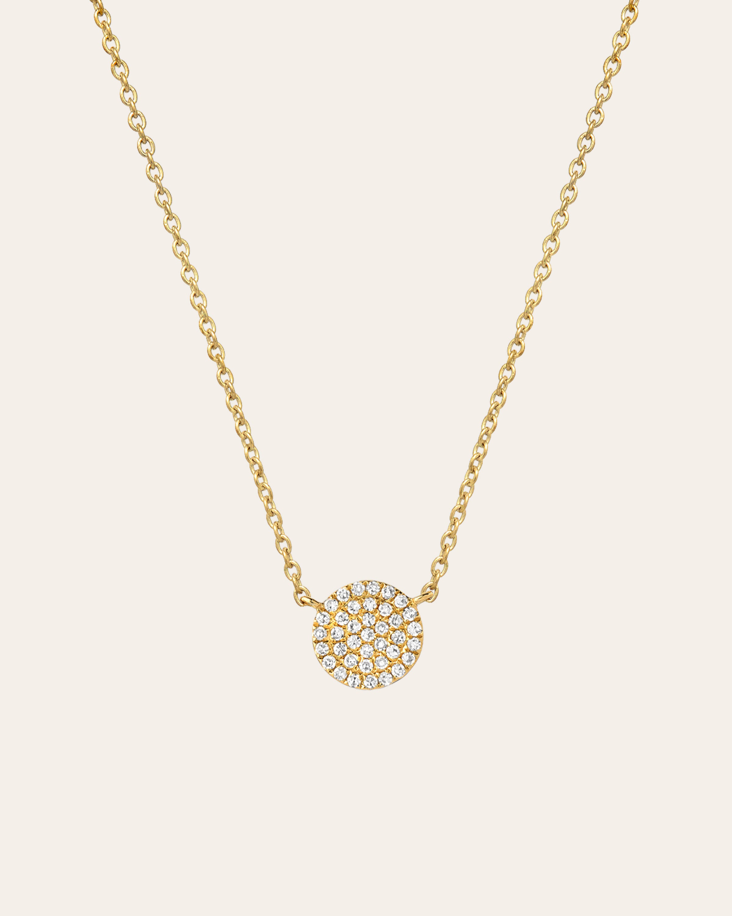 Diamond Disc Necklace Zoe Lev Jewelry