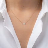 Diamond Disc Necklace Zoe Lev Jewelry