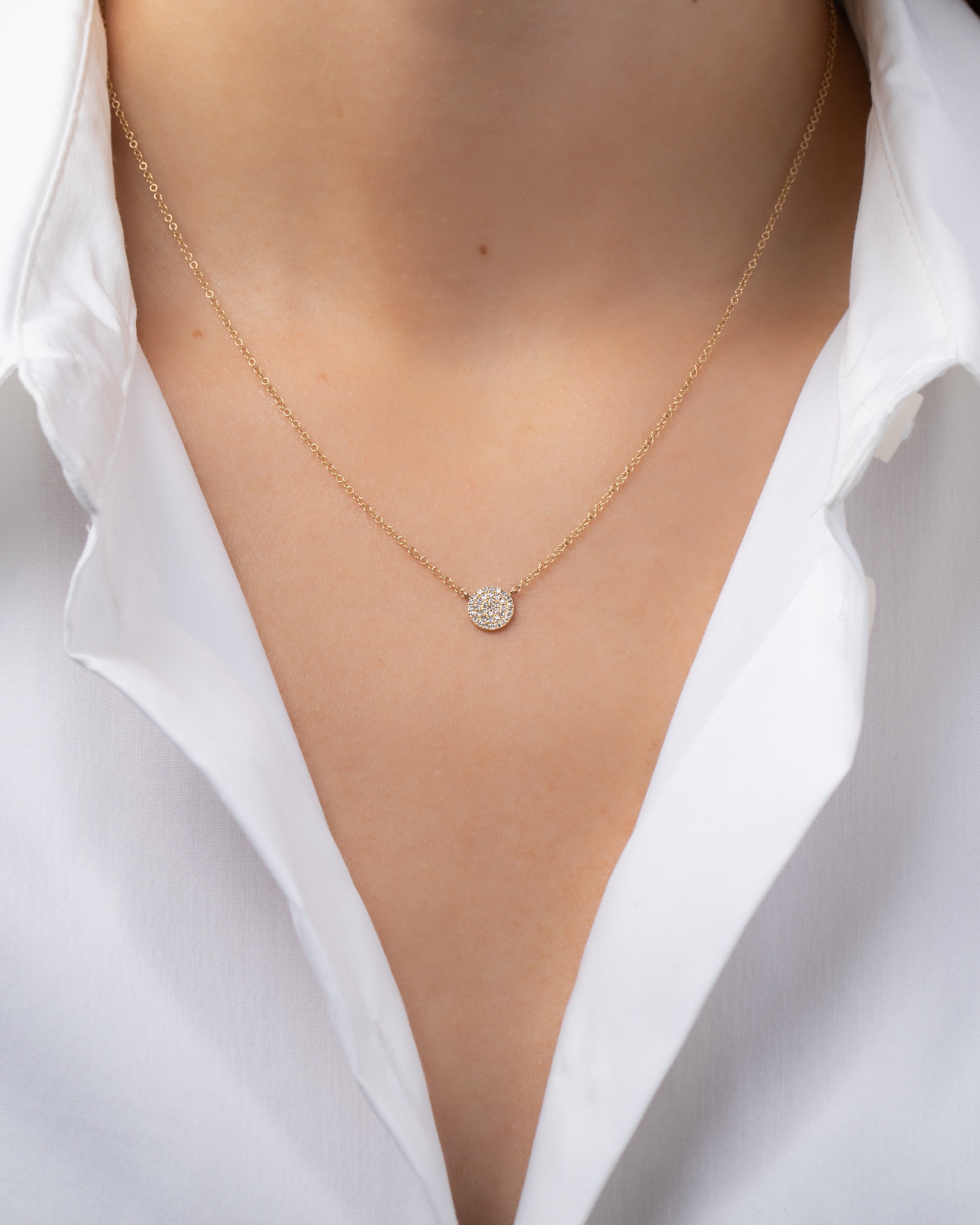 Diamond Disc Necklace Zoe Lev Jewelry