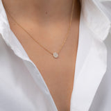 Diamond Disc Necklace Zoe Lev Jewelry