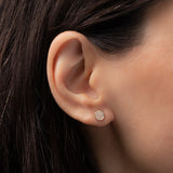 Diamond Disc Stud Earrings Zoe Lev Jewelry