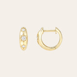 Diamond Domed Starburst Huggie Earrings Hoops & Huggies Zoe Lev Jewelry