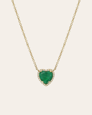 Diamond Emerald Heart Necklace