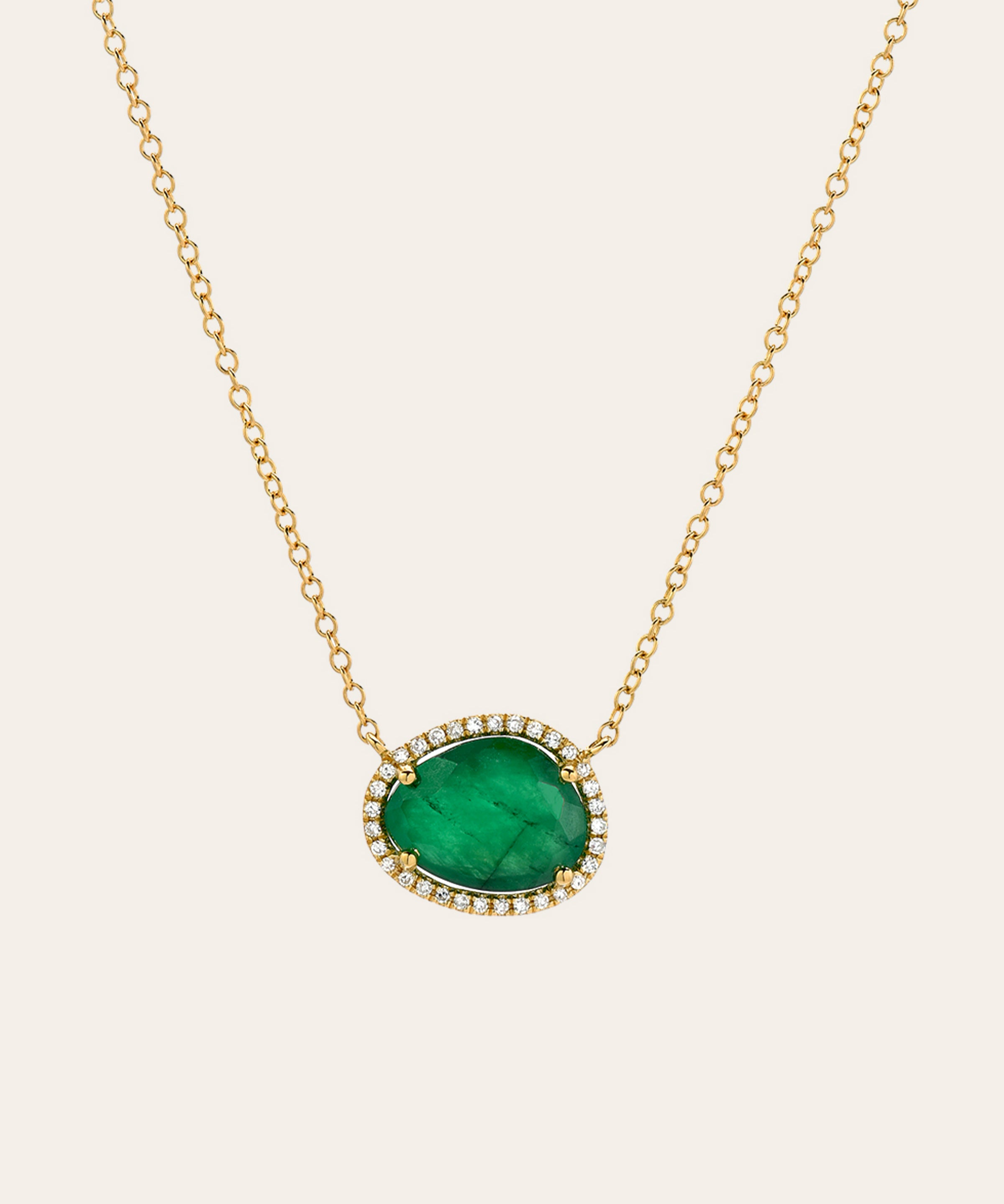 Diamond Emerald Necklace Zoe Lev Jewelry