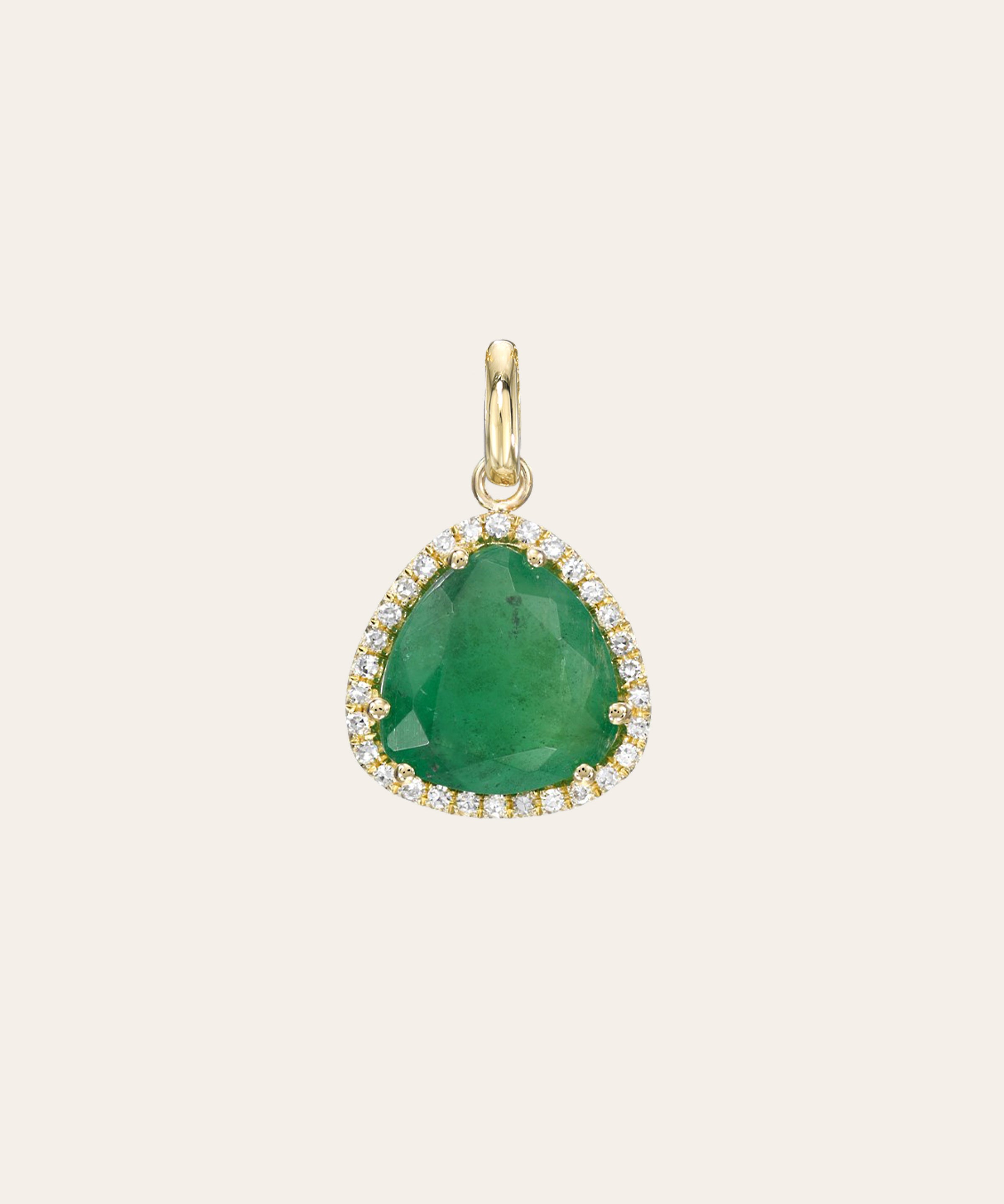 Diamond Emerald Pendant Zoe Lev Jewelry