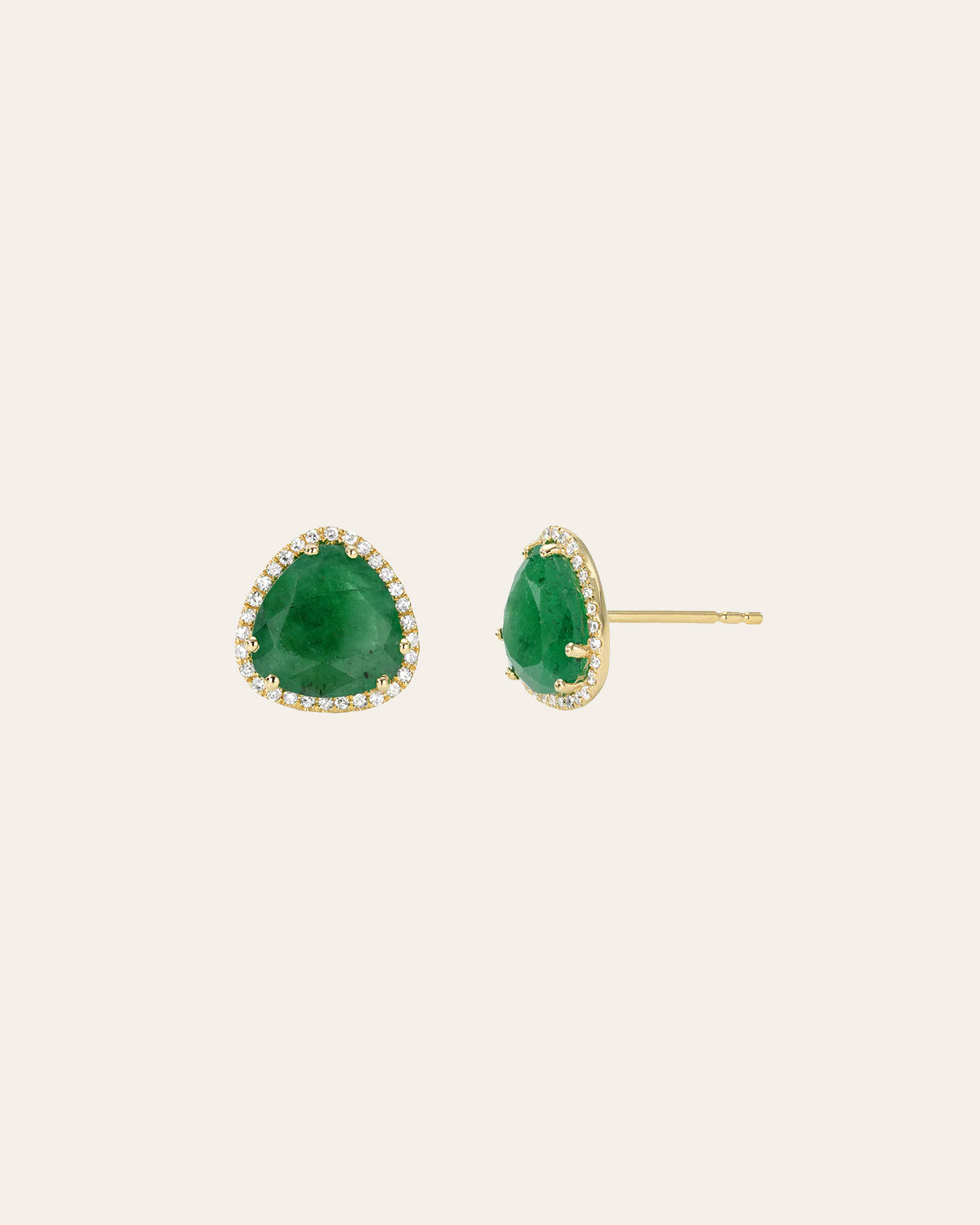 Diamond Emerald Stud Earrings