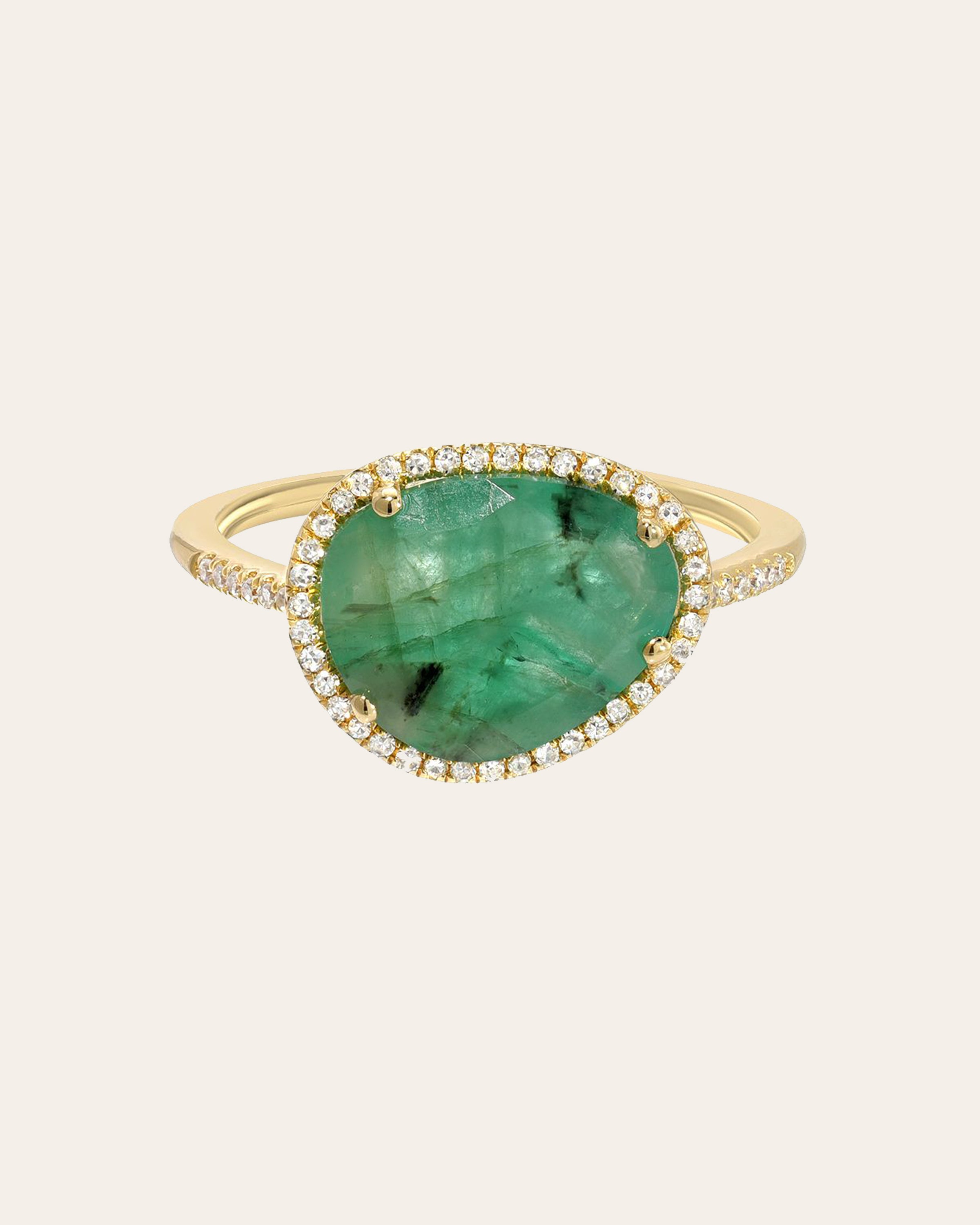 Diamond Emerald Ring Zoe Lev Jewelry