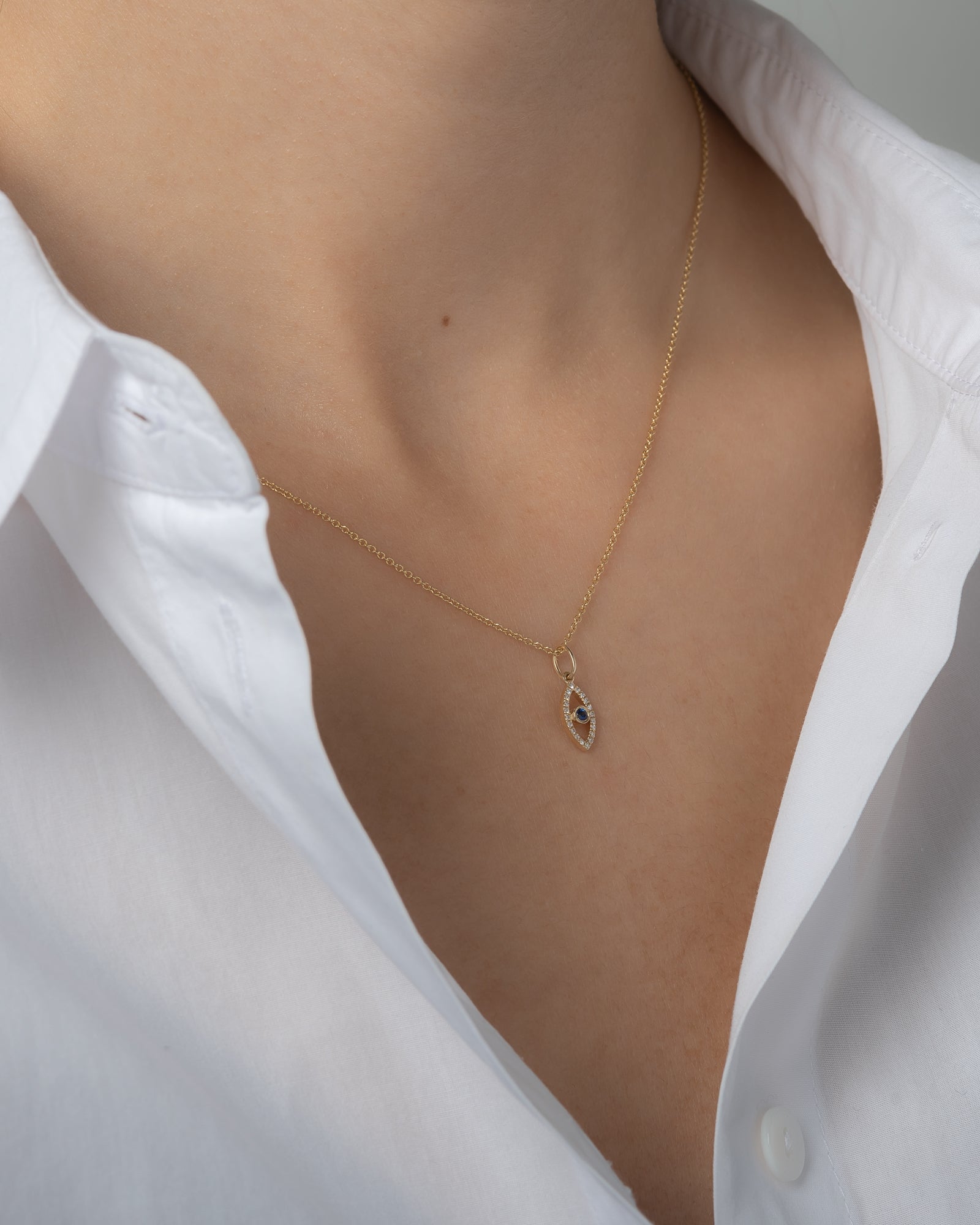 Diamond Evil Eye Sapphire Pendant Zoe Lev Jewelry