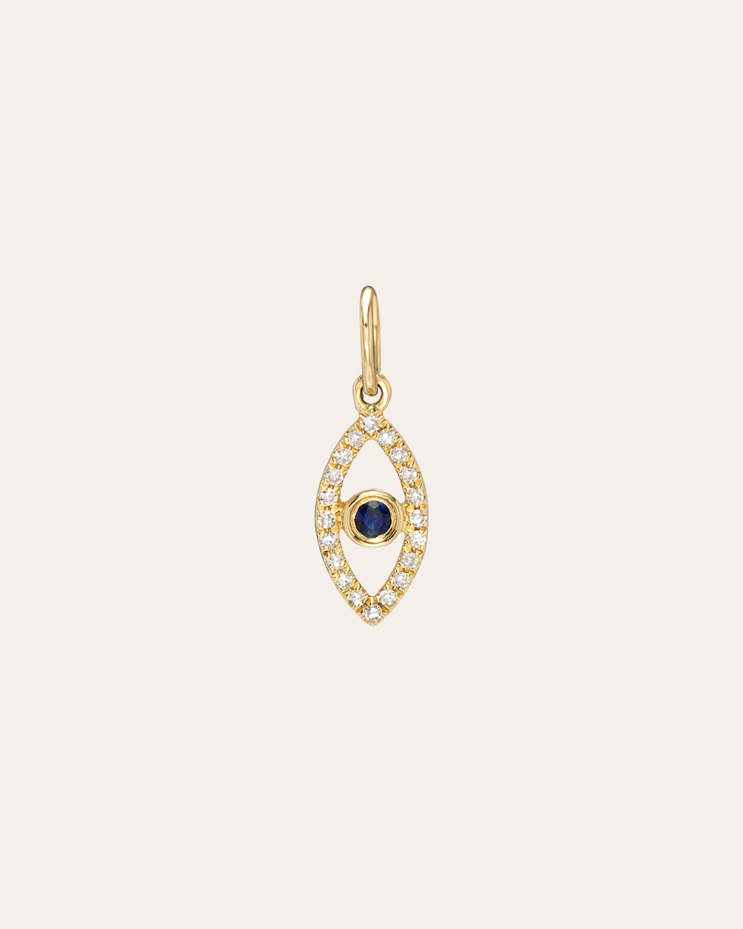 Tiny Diamond Evil Eye Stud Earring - Zoe Lev Jewelry