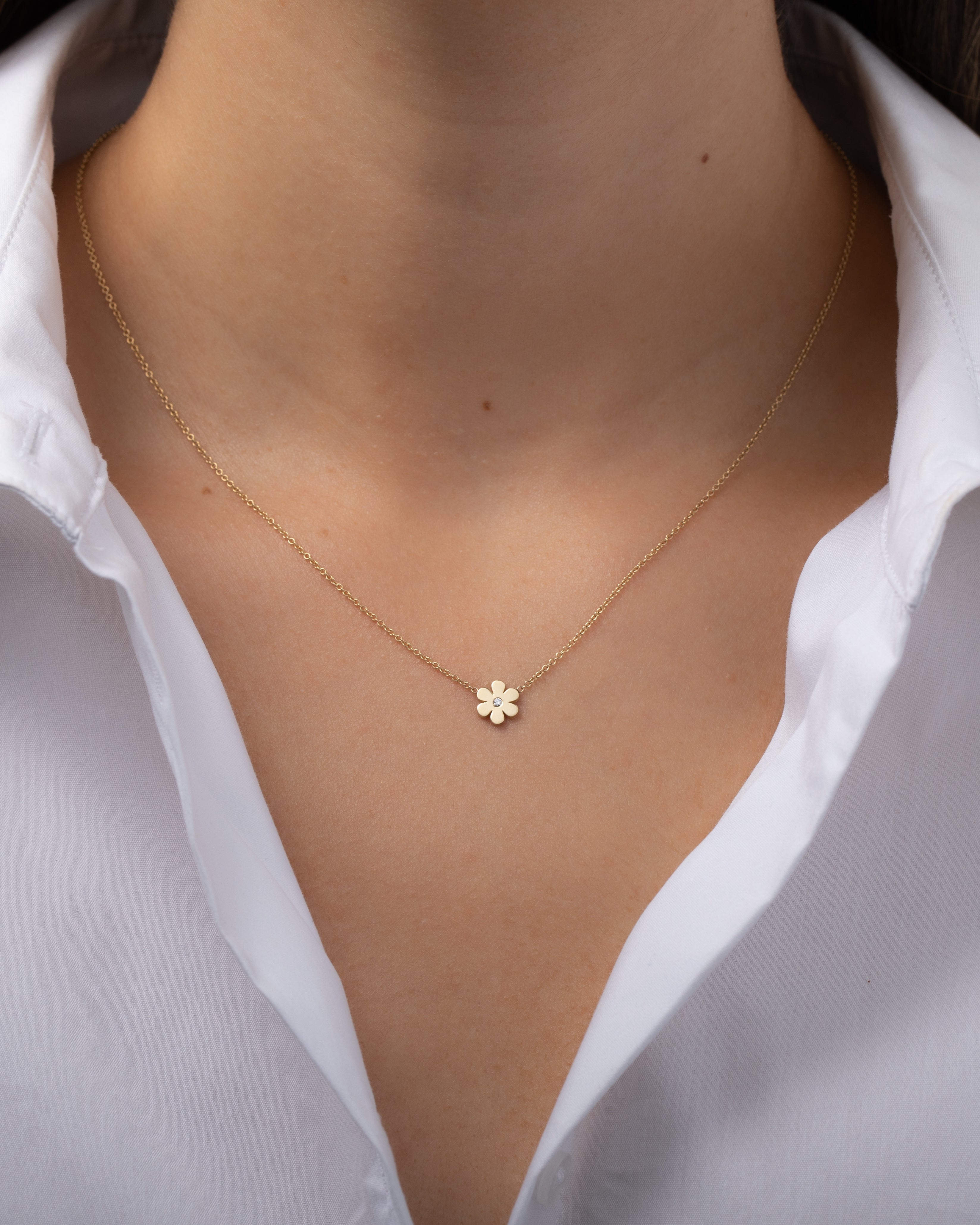 Diamond Flower Necklace Zoe Lev Jewelry