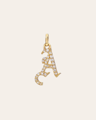 Diamond Gothic Initial Pendant