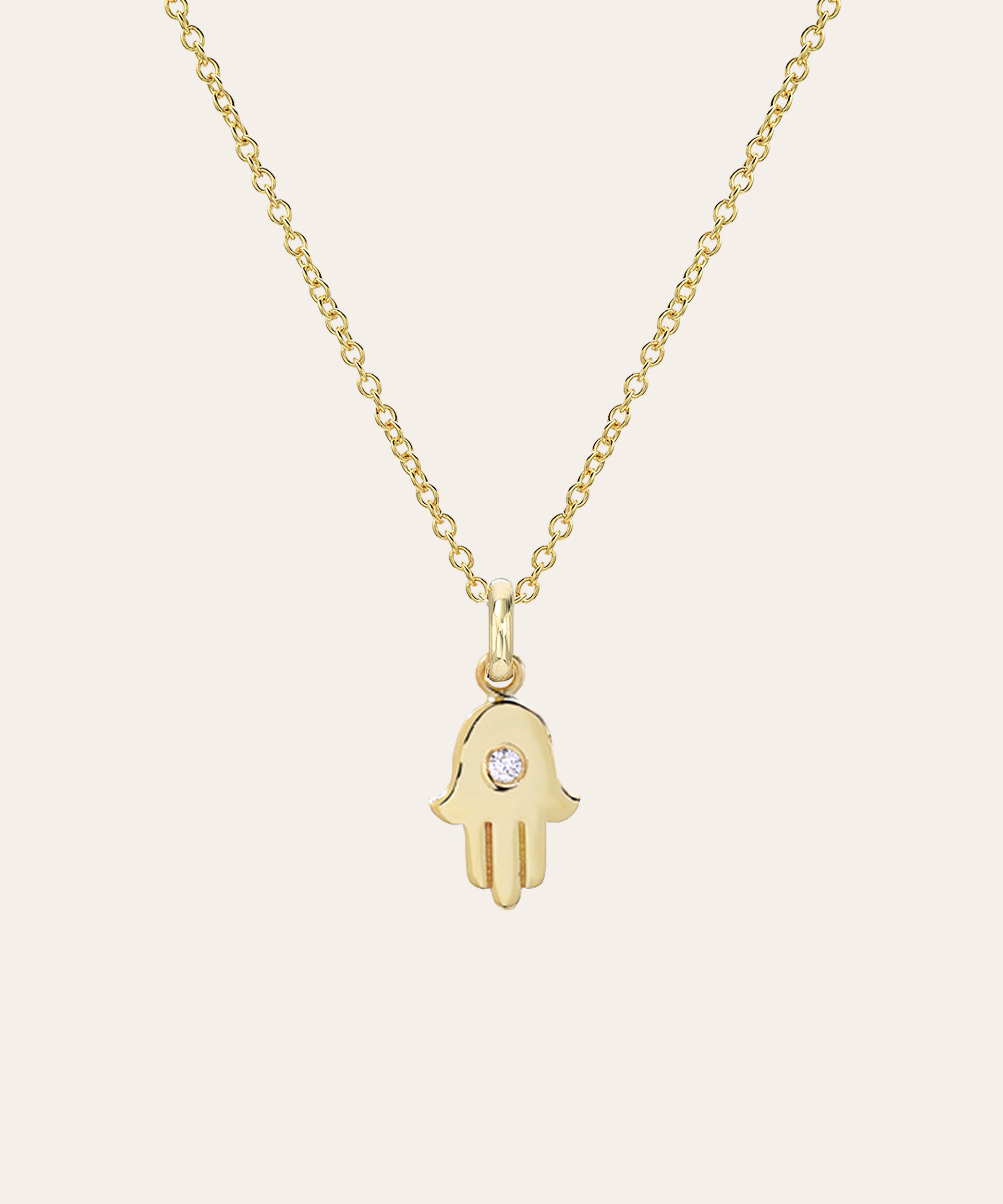Diamond Hamsa Necklace Zoe Lev Jewelry