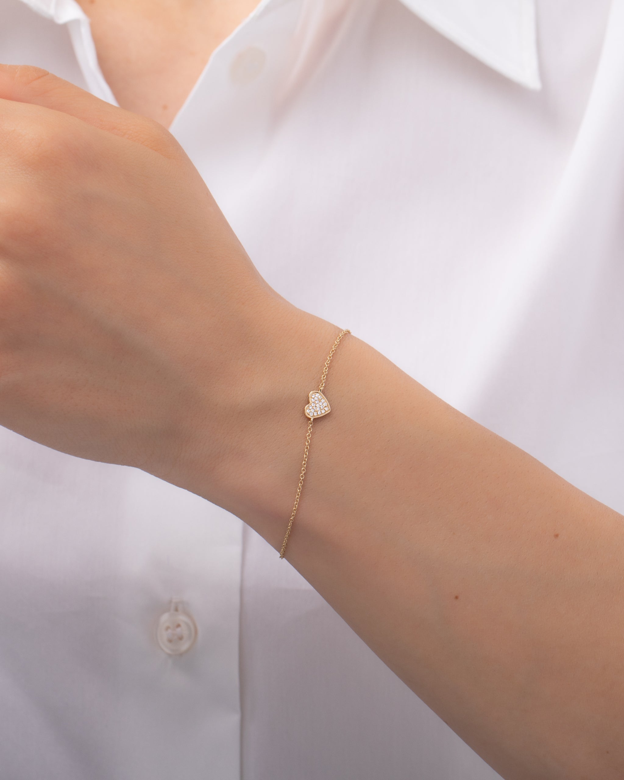 Diamond Heart Bracelet - Zoe Lev Jewelry