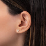 Diamond Heart Stud Earrings Zoe Lev Jewelry