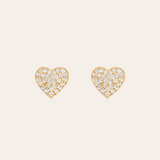 Diamond Heart Stud Earrings Zoe Lev Jewelry