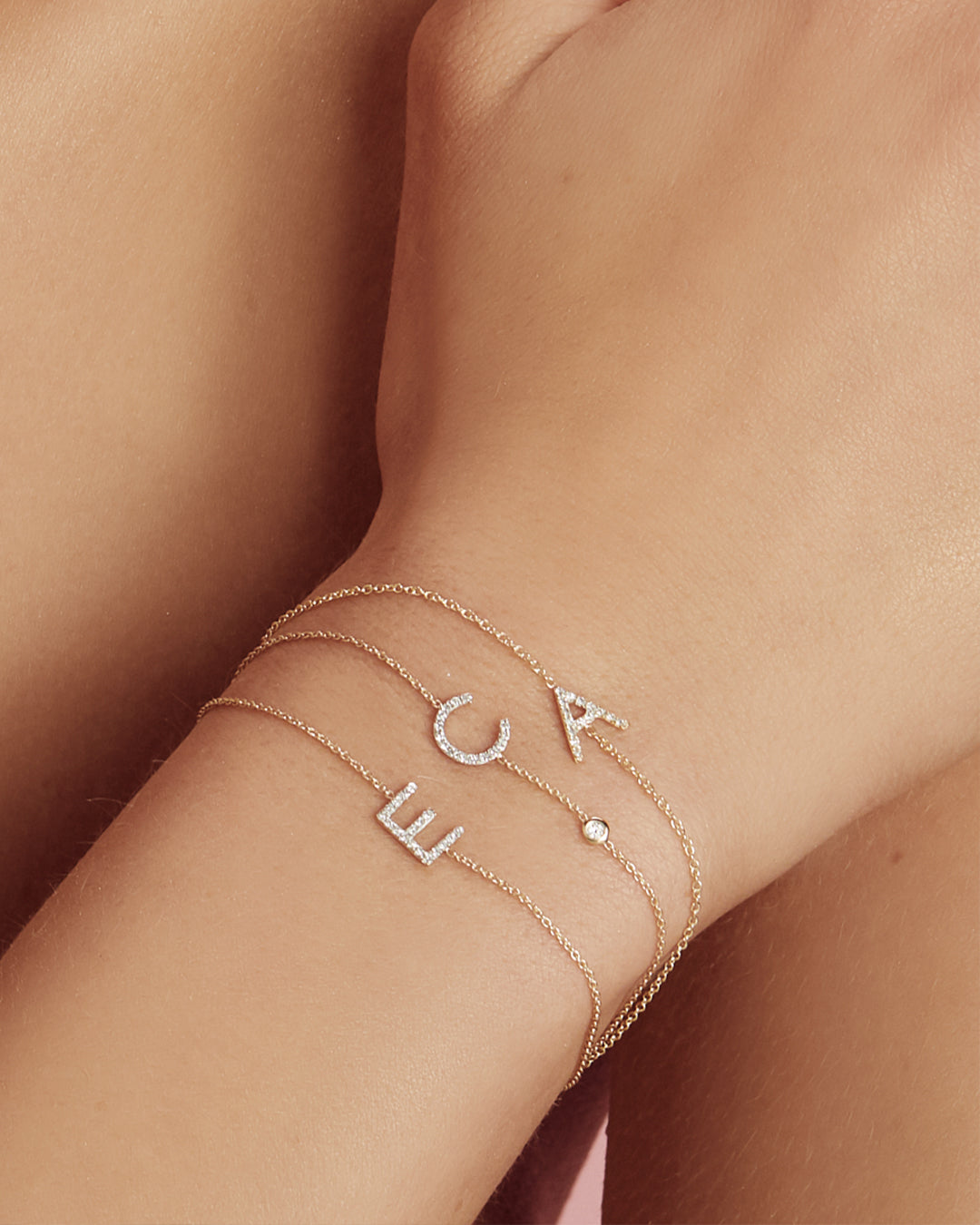 Diamond Initial Bracelet Personalized Zoe Lev Jewelry