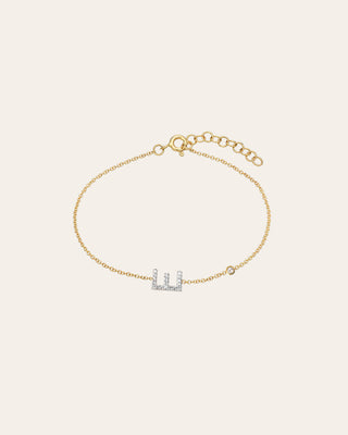 Diamond Initial & Bezel Bracelet