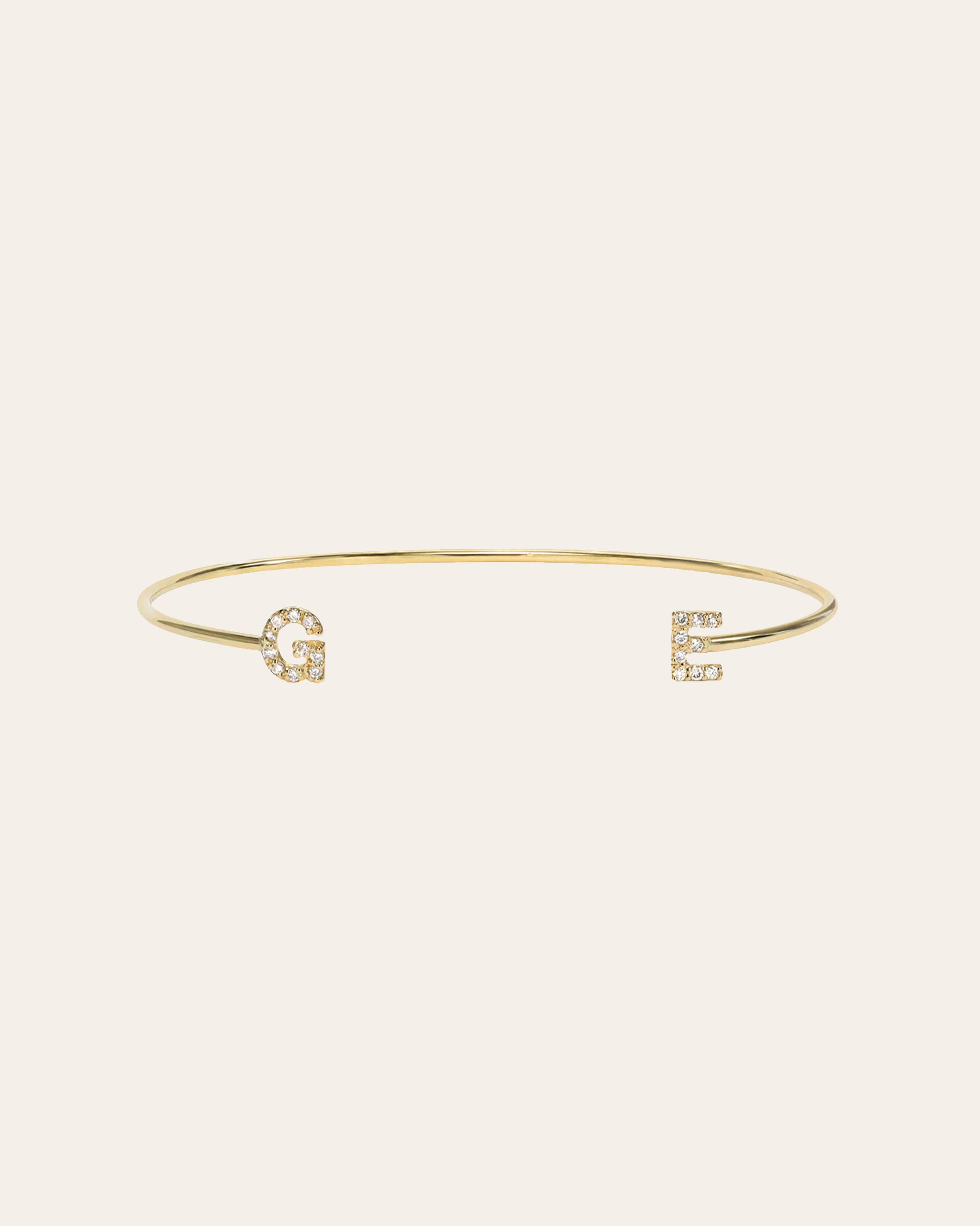 Zoe Lev Jewelry - Diamond Initials Cuff Bracelet