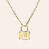 Diamond Lock Necklace Personalized Zoe Lev Jewelry