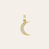 Diamond Moon Pendant SAMPLE SALE Zoe Lev Jewelry
