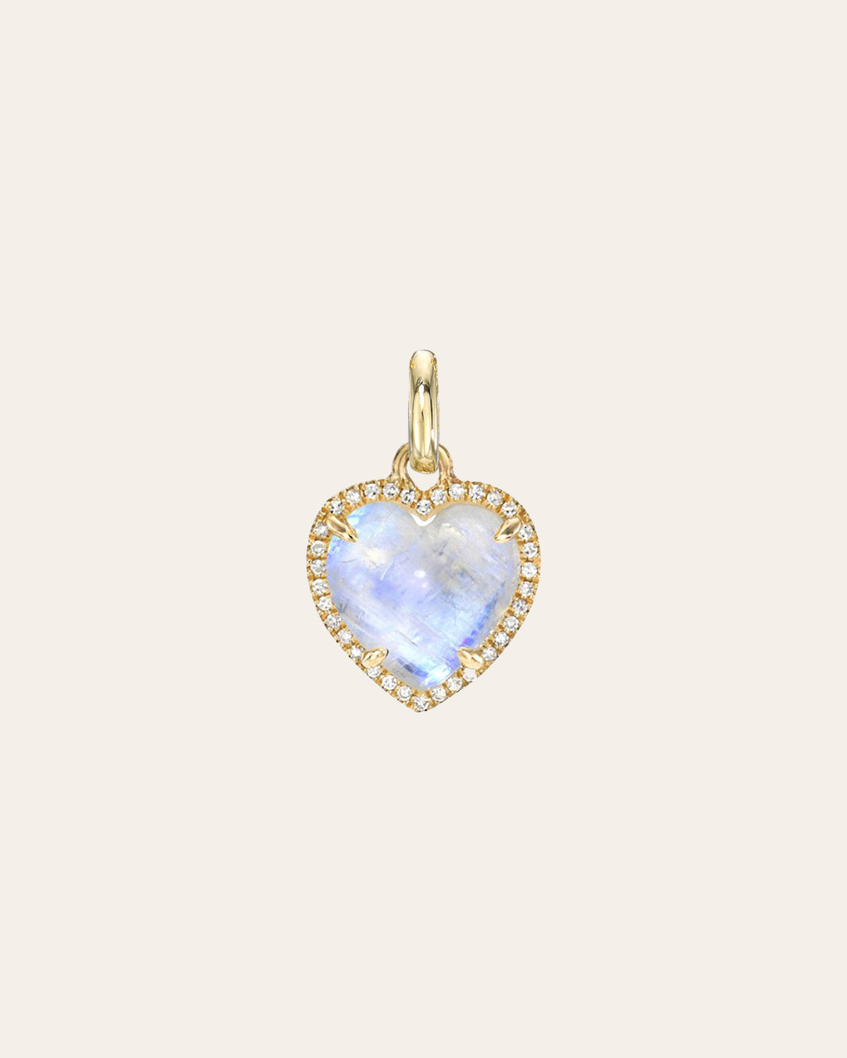Diamond Moonstone Heart Pendant