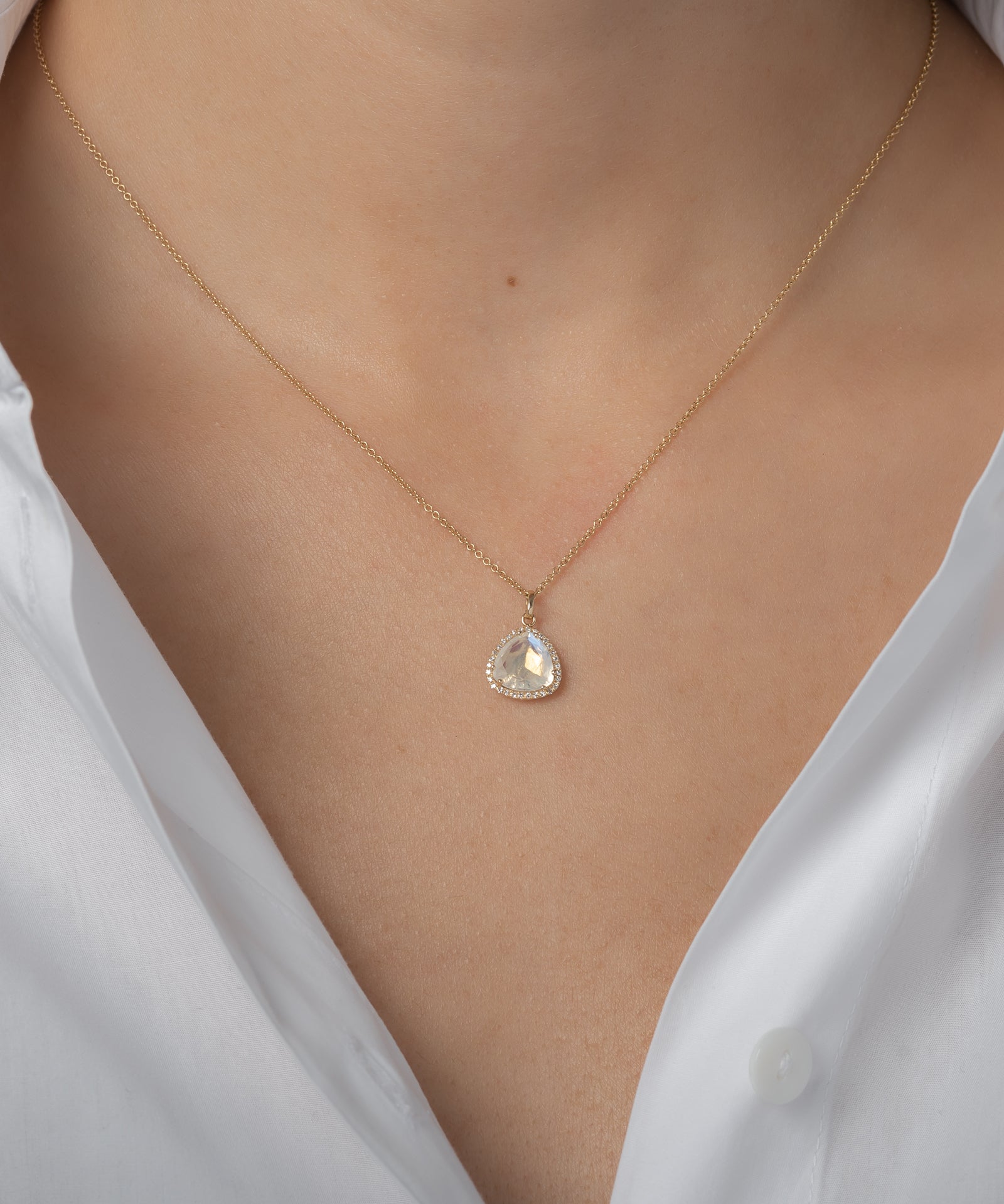 Diamond Moonstone Pendant Zoe Lev Jewelry