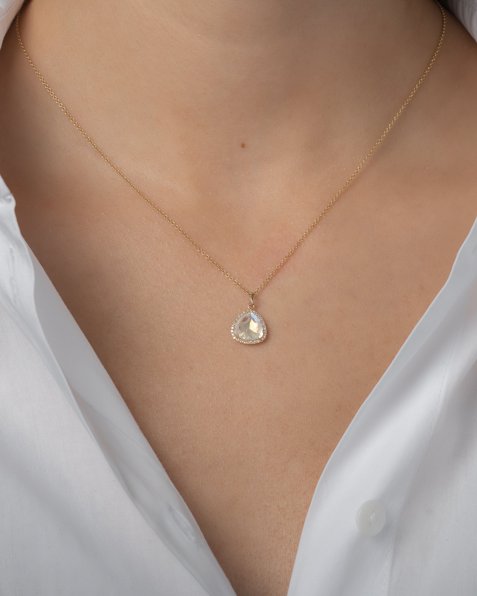 Diamond Moonstone Pendant Zoe Lev Jewelry