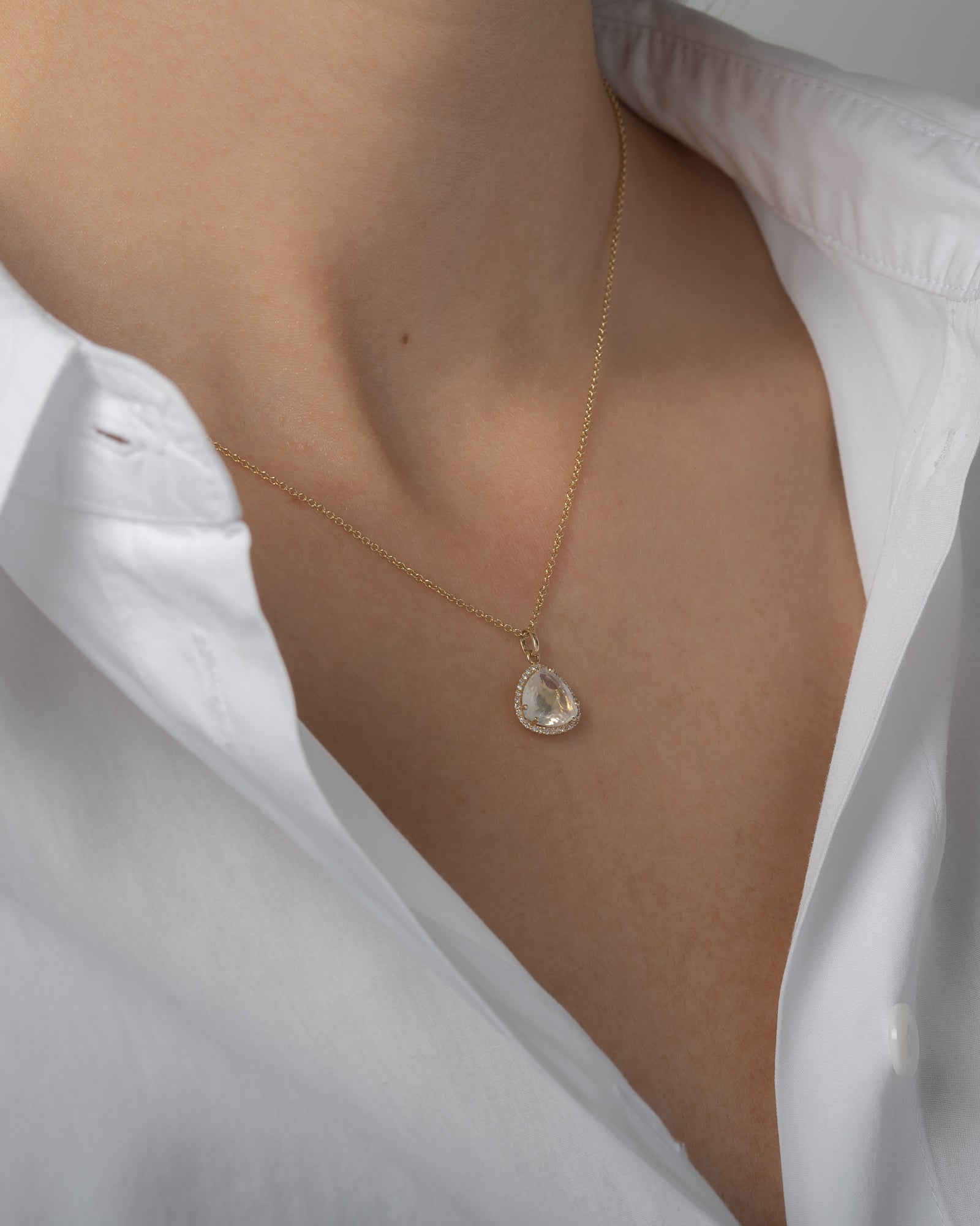 Diamond Moonstone Pendant Zoe Lev Jewelry