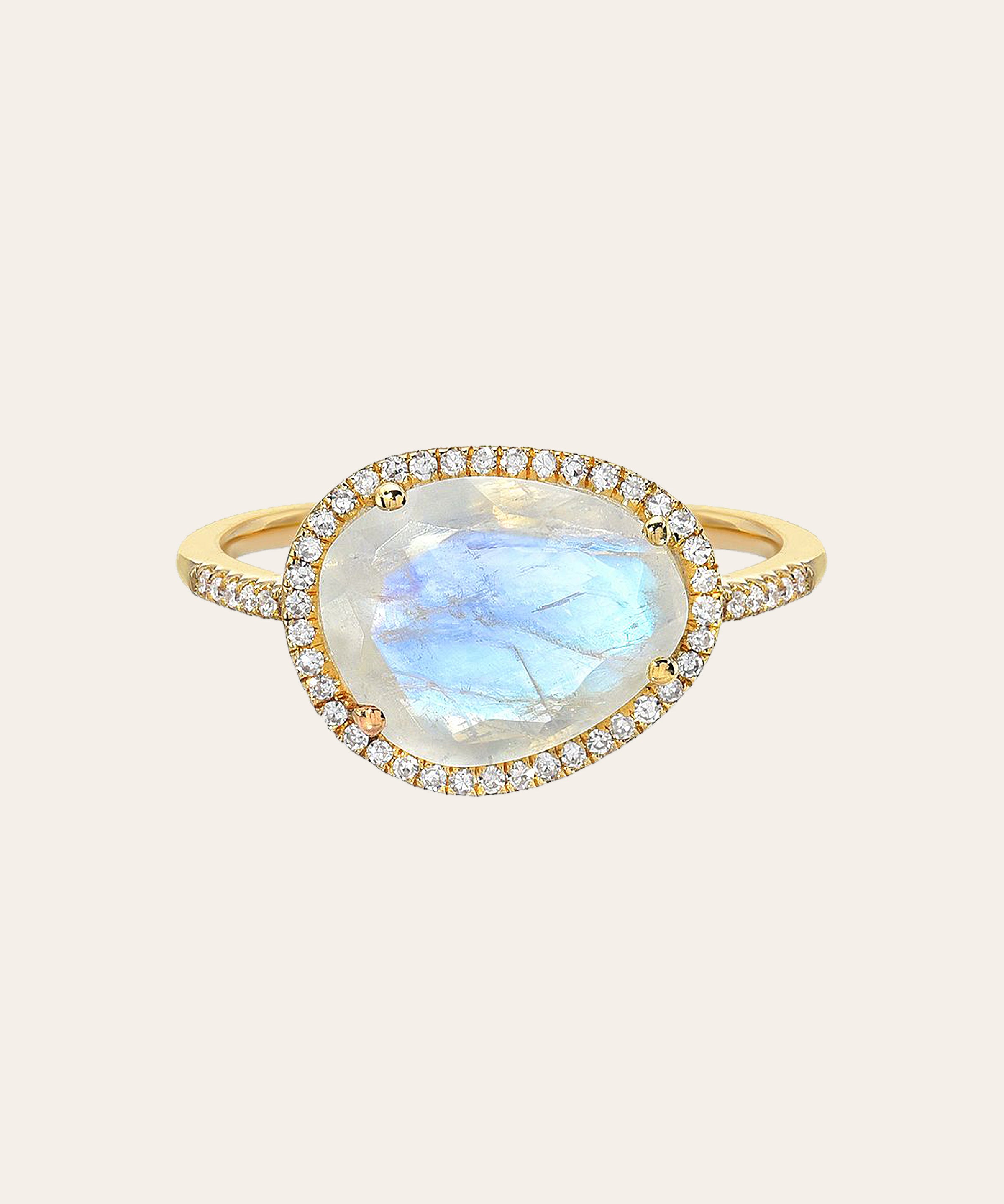 Diamond Moonstone Ring Zoe Lev Jewelry