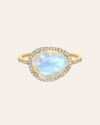 Diamond Moonstone Ring