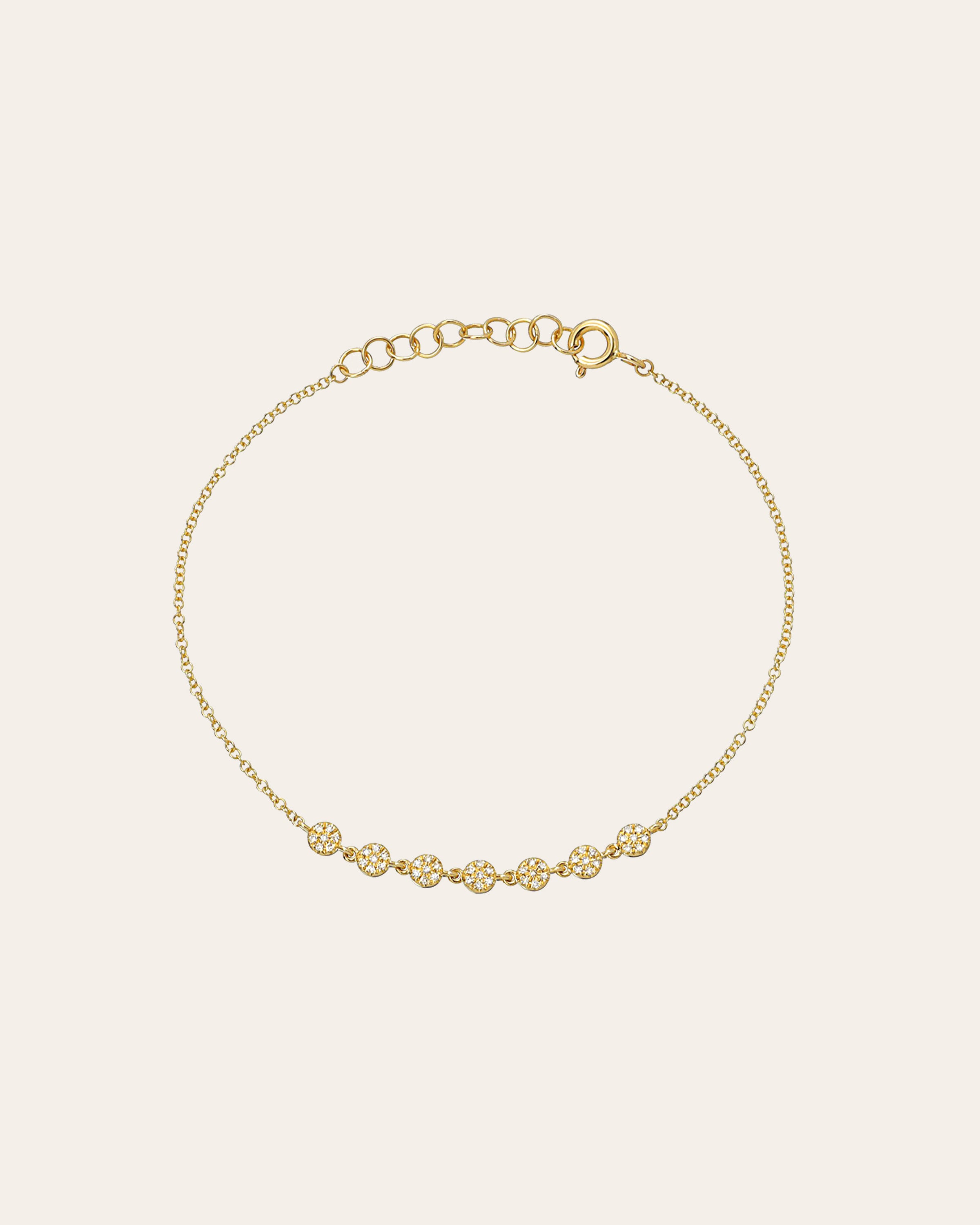 Diamond Multi Discs Bracelet SAMPLE SALE Zoe Lev Jewelry