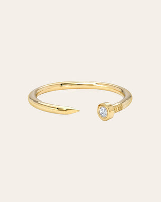 Diamond Nail Cuff Ring