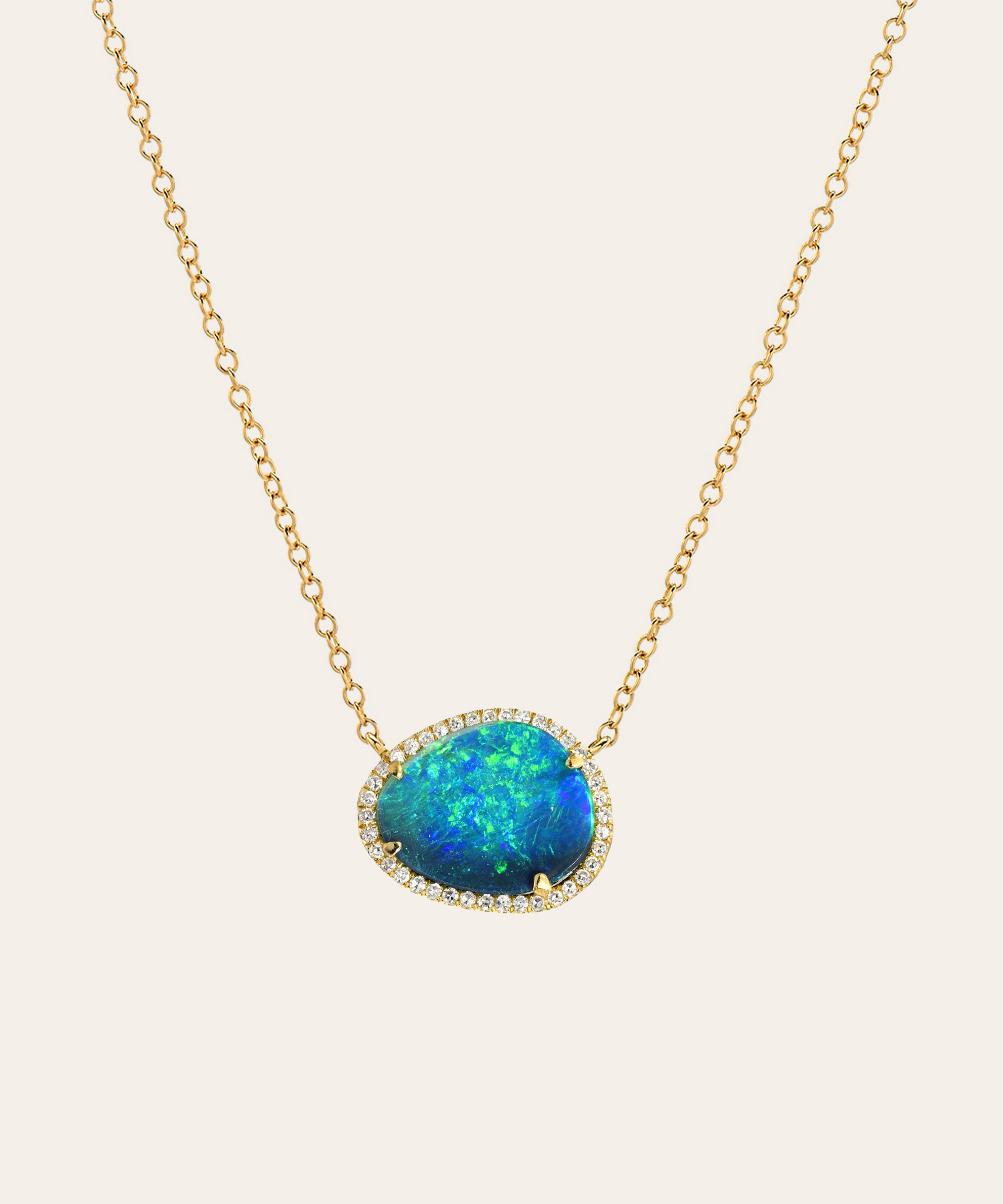 Diamond Opal Necklace Zoe Lev Jewelry