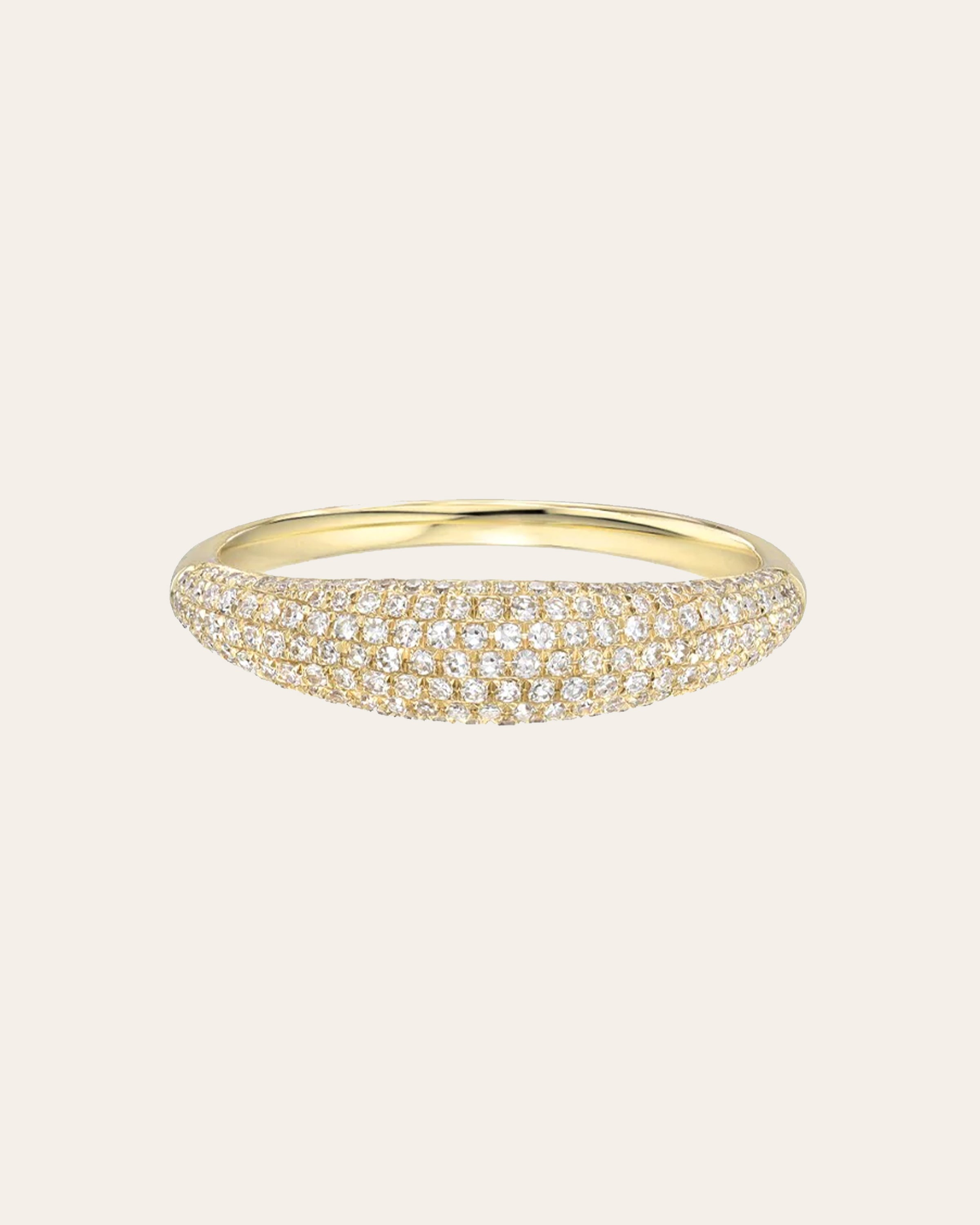 Diamond Pave Dome Ring Zoe Lev Jewelry