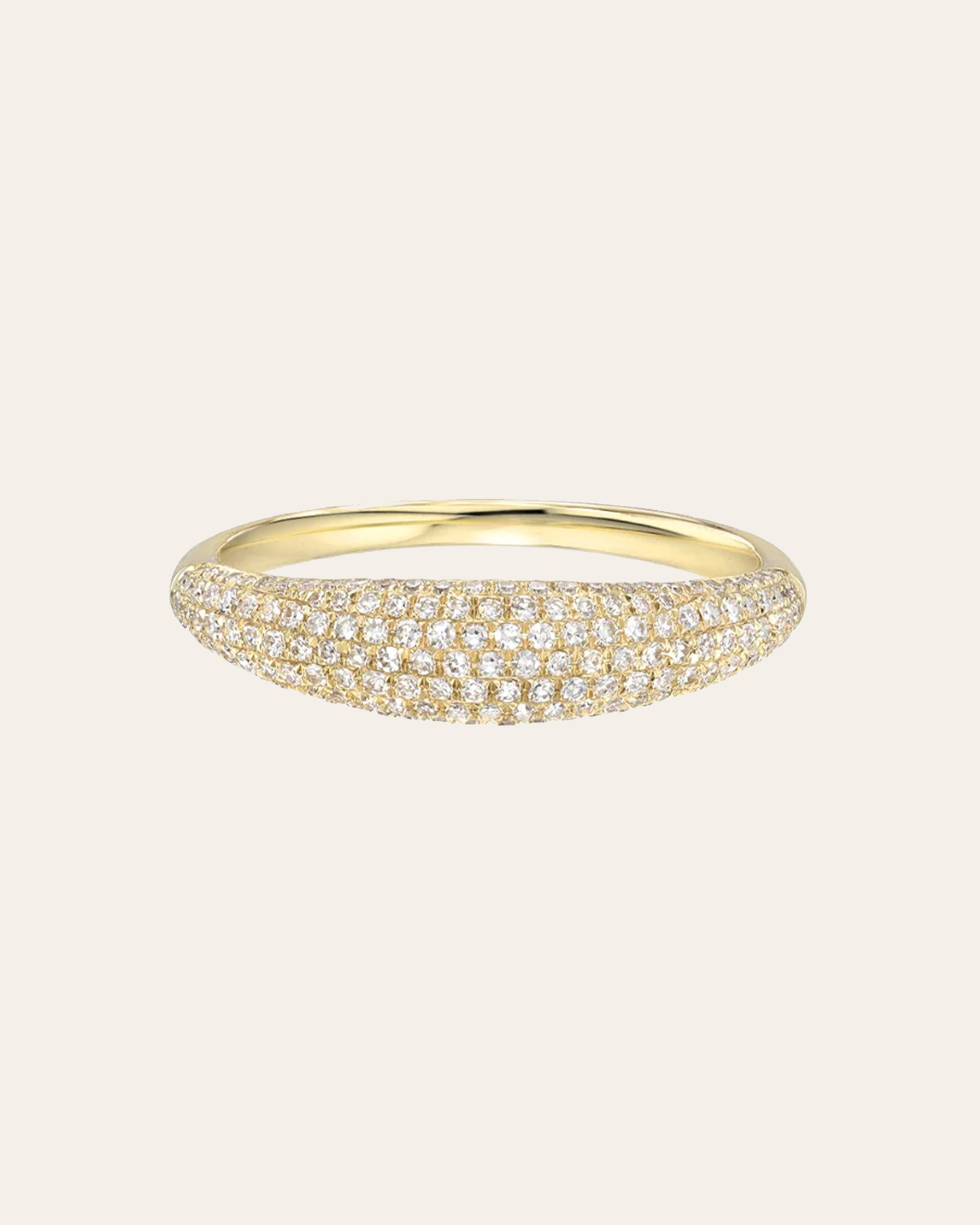 Diamond Pave Dome Ring - Zoe Lev Jewelry