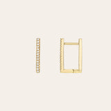 Diamond Rectangle Huggie Earrings Hoops & Huggies Zoe Lev Jewelry