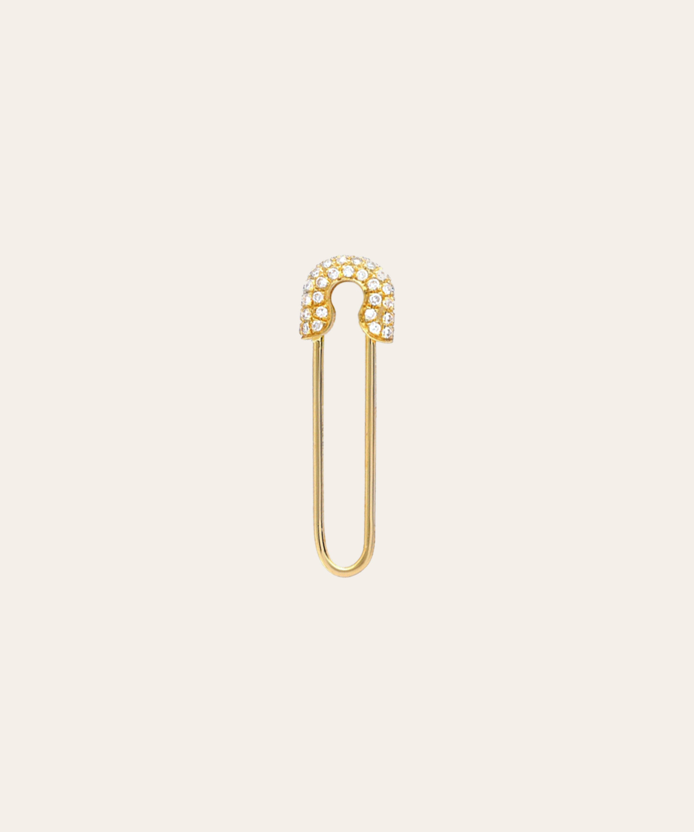 Diamond Safety Pin Pendant Zoe Lev Jewelry