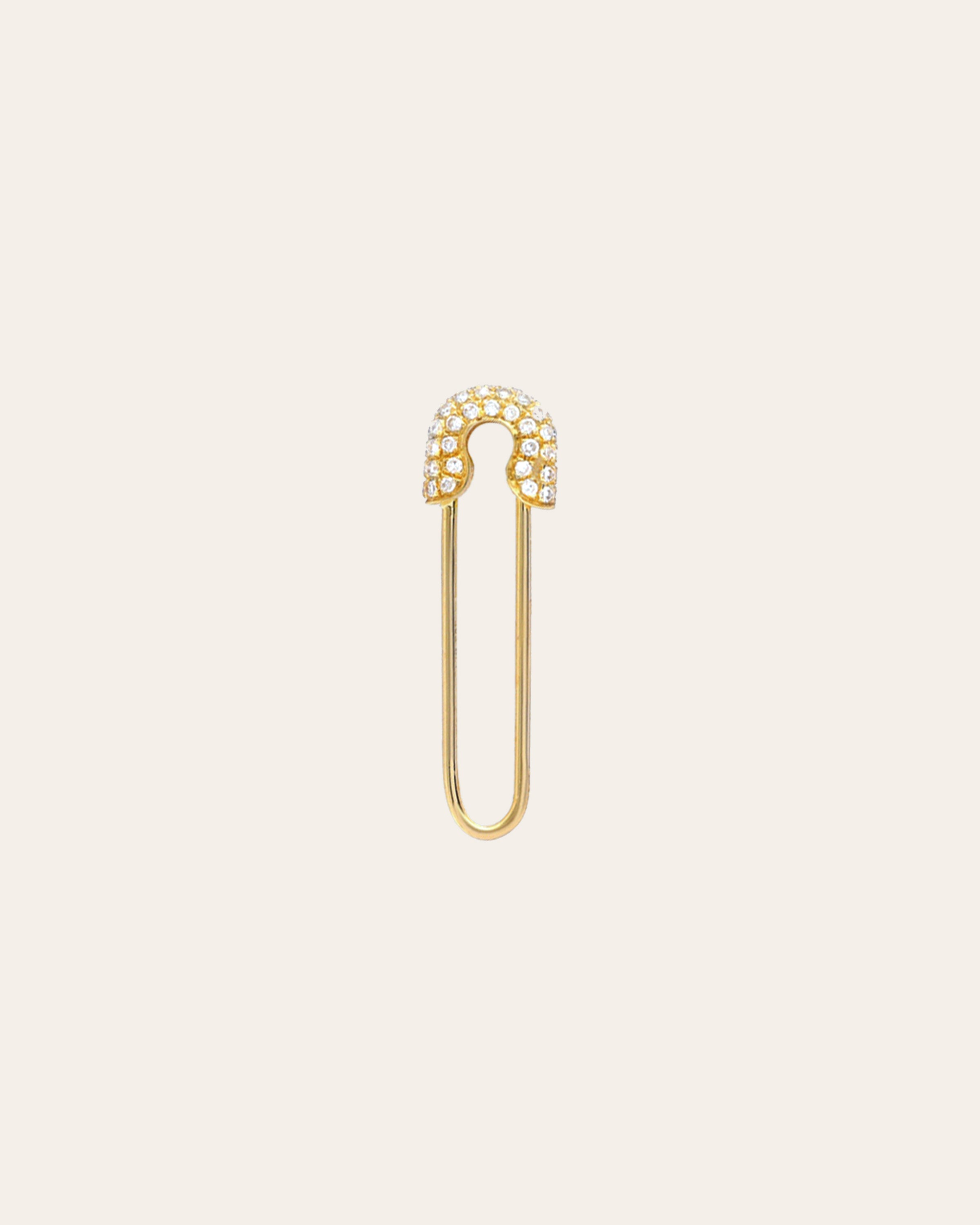 Diamond Safety Pin Pendant Zoe Lev Jewelry