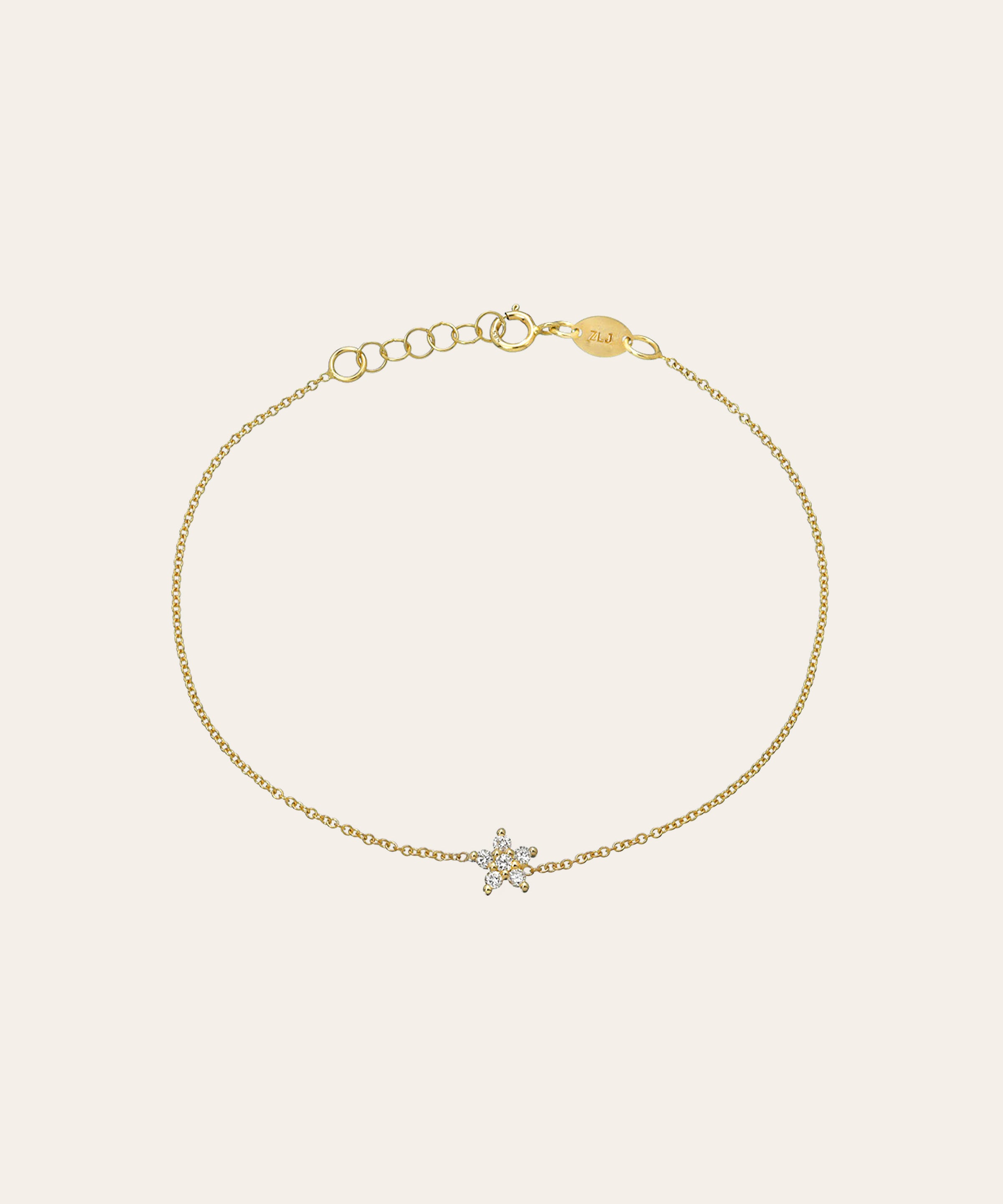 Diamond Set Flower Bracelet SAMPLE SALE Zoe Lev Jewelry