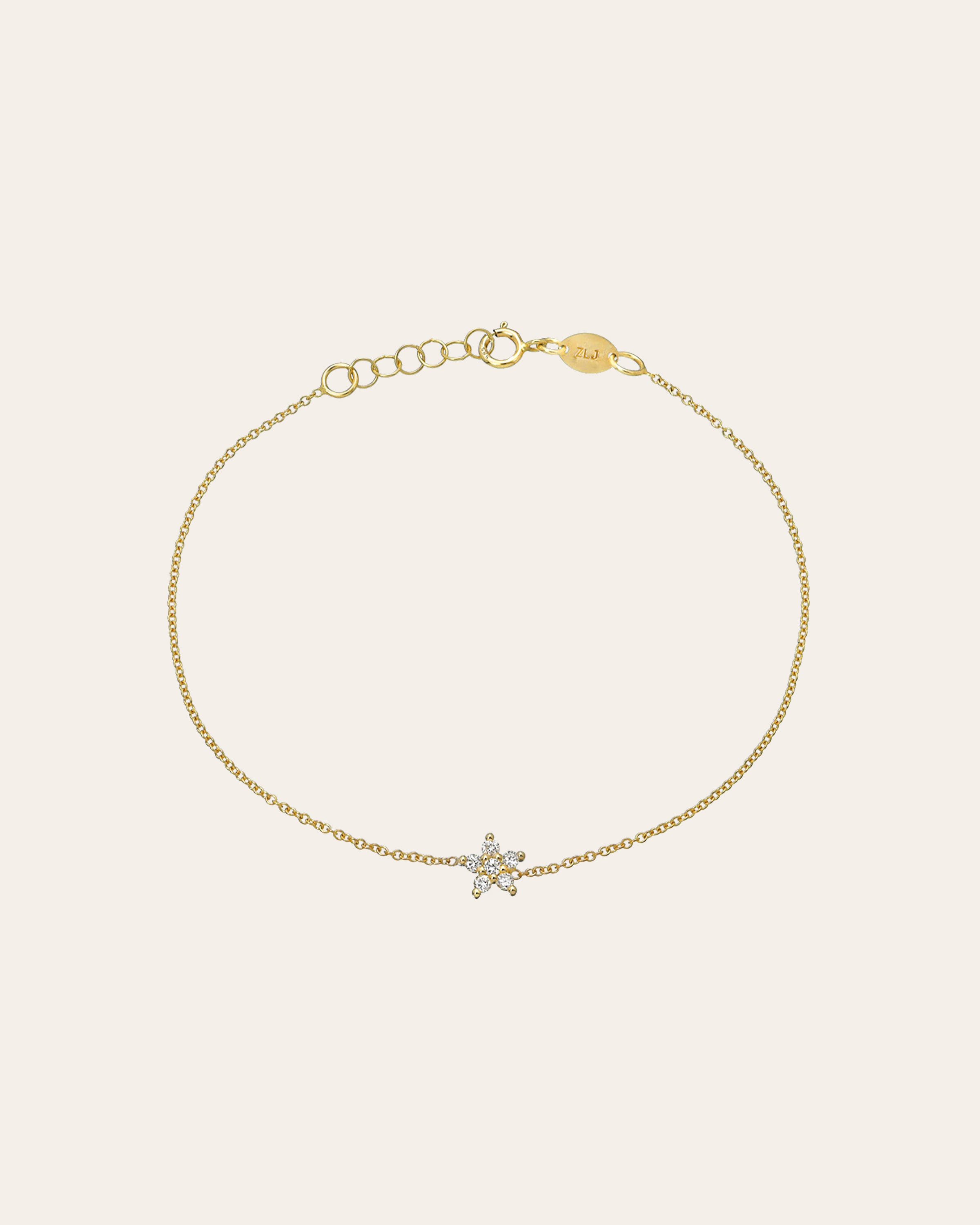 Diamond Set Flower Bracelet SAMPLE SALE Zoe Lev Jewelry