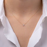 Diamond Set Flower Necklace - 16"-18" SAMPLE SALE Zoe Lev Jewelry