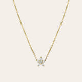 Diamond Set Flower Necklace - 16"-18" SAMPLE SALE Zoe Lev Jewelry